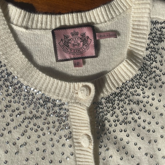 Juicy Couture cream sweater with silver sequins- petite - Picture 4 of 9